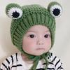 Baby Hat Autumn and Winter Infant Woolen Hat Frog Baby Hat Cute Super Cute Plus Velvet Warm Knitted Hat