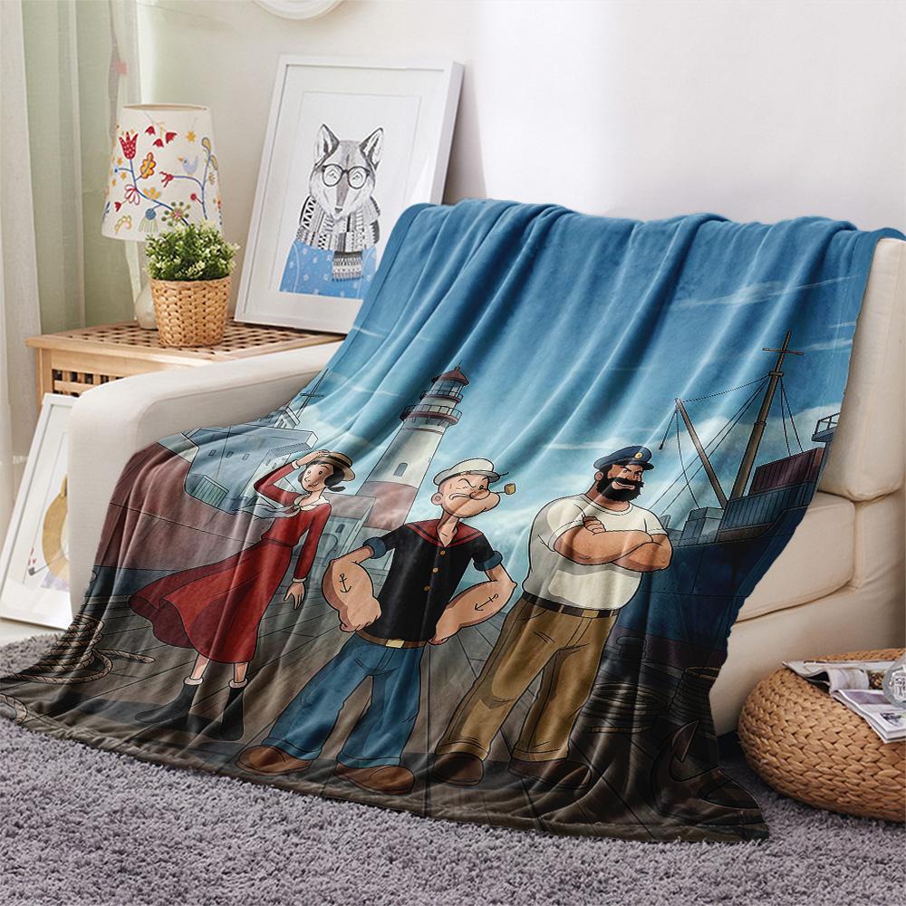 Popeye the Sailor Flannel Blanket, High quality Comfortable for All Seasons, Home Decor, Warmth and Comfort