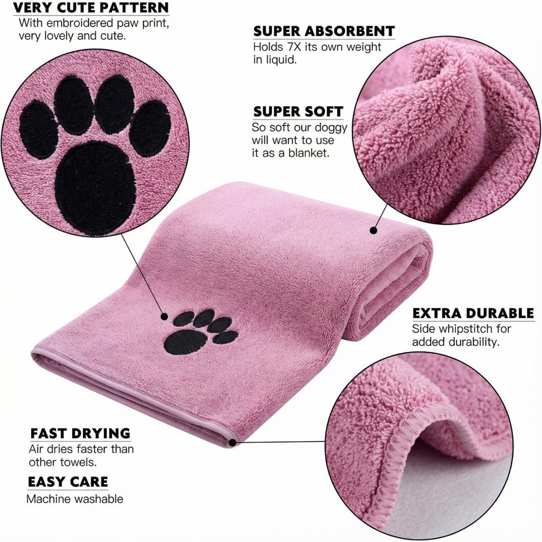 Super Absorbent Dog Bath Towel - Quick-Drying Soft Pet Towel for Small Large Dogs Puppy Grooming United States