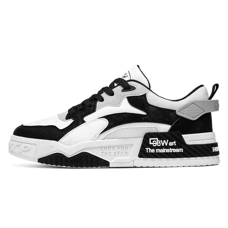 New Autumn Men's Sneakers Men's Comfortable Platform Shoes 2025 Trend Lace-up Vulcanized Shoes White Casual Sneakers Zapatillas