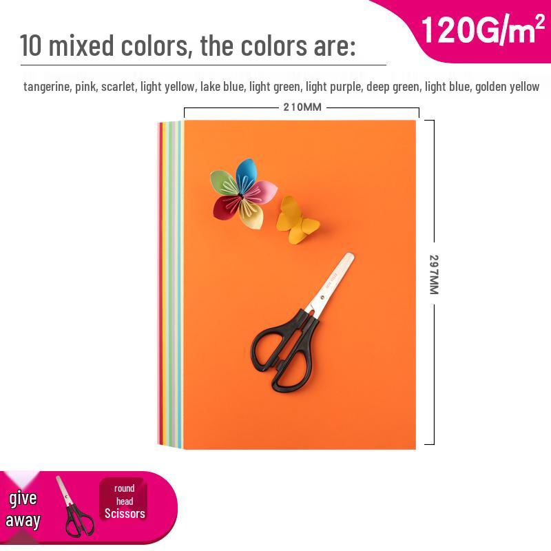 A4 Colored Handmade Origami Paper, 80gsm for Kindergarten & Primary Students