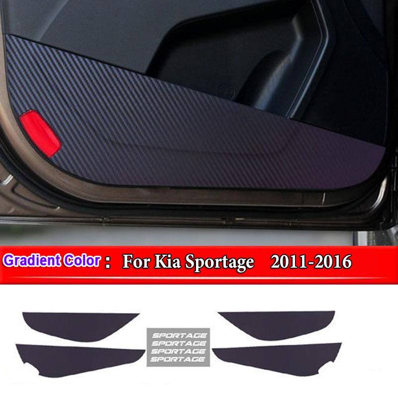 For Kia Sportage K2 K3 K4 KX3 K5 KX5 KX7 Car Inner Door Anti Kick Pad Carbon Fiber Patterned Pad Stickers Protective Accessories