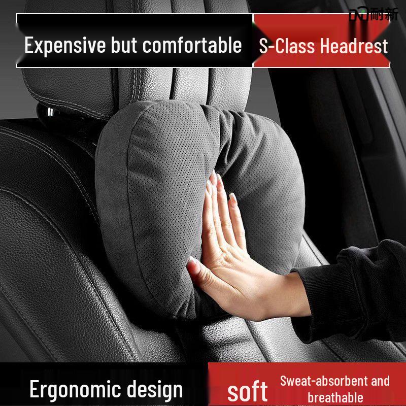 Comfortable Neck Pillow with Bio-Based Lumbar Support for Car Seats, as Used in Mercedes-Maybach.