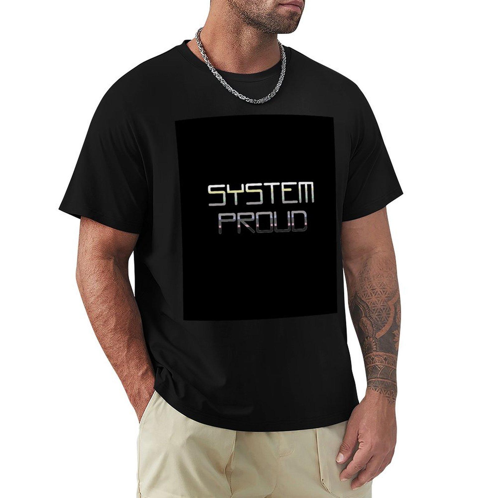 

System Proud DID Flag TShirt sweat plus size tops cotton graphic tees anime stuff shirts men graphic 4XL