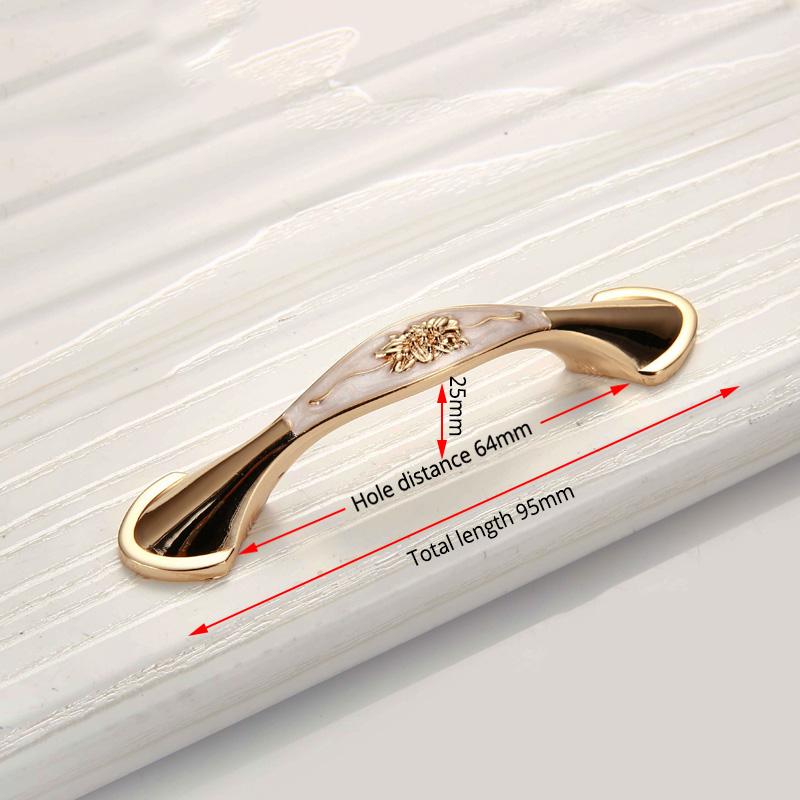 KAK 5 pieces Champagne Gold Door Handles Zinc Alloy Cabinet Handle Drawer Knobs European Wardrobe Pulls Kitchen Furniture Handle