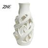Unique Housewarming Gifts for New Home 3D Printed White Hollow Vase, Modern Abstract Art Flower Pot Decorative Accents Office Living Room Bedroom,