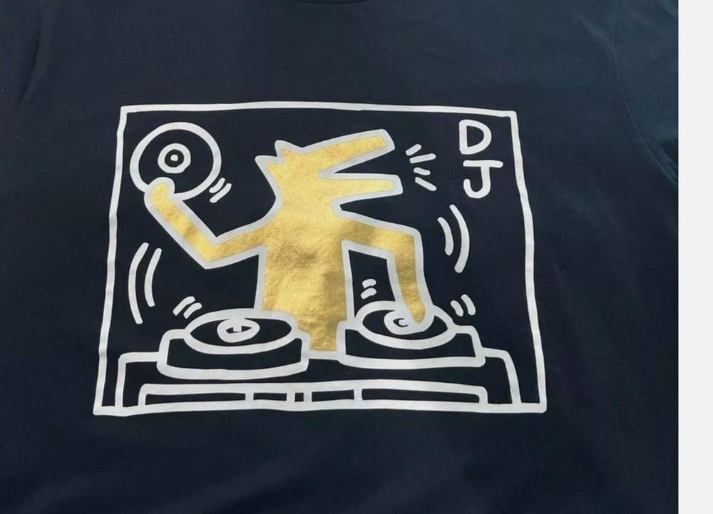 Remake Keith Haring Guggenheim museum zwart klassieke stijl T-shirt