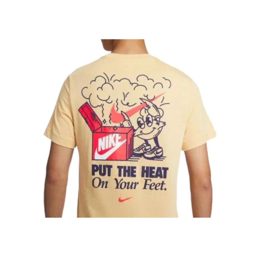 Nike Pattern Print Crew Neck Slim Fit Short Sleeve T-Shirt Men Tops Yellow FV3755-252