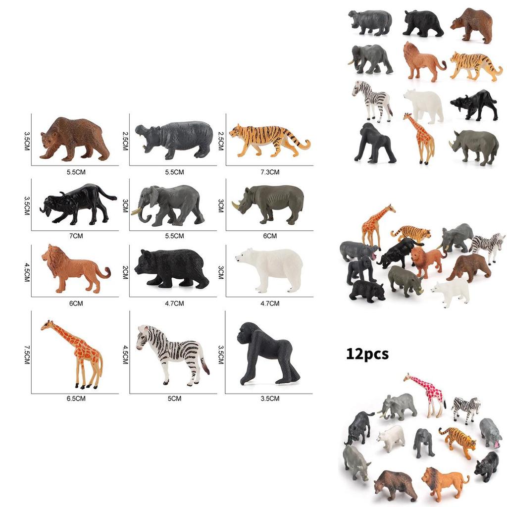 12pack Pvc Wild Animal Models For Kids Learning And Creative Play
