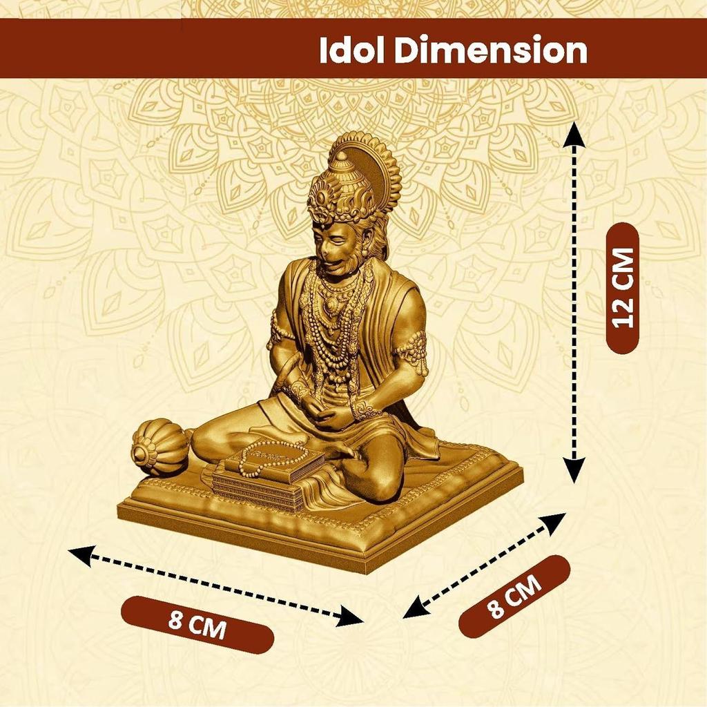 4.5 Inch Bajrangbali Statue with Gada/Hanuman Ji/Sankat Mochan/God Idols for Home/Car Dashboard/Office Desk/Murti