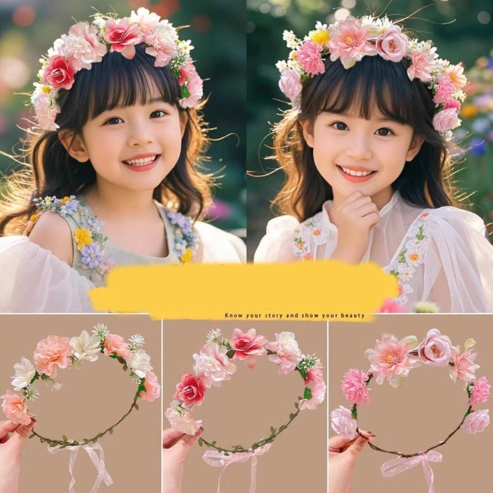Simulation Flower Bride Garland Thai Flower Headband Elegant Wedding Headwear Bride Headwear
