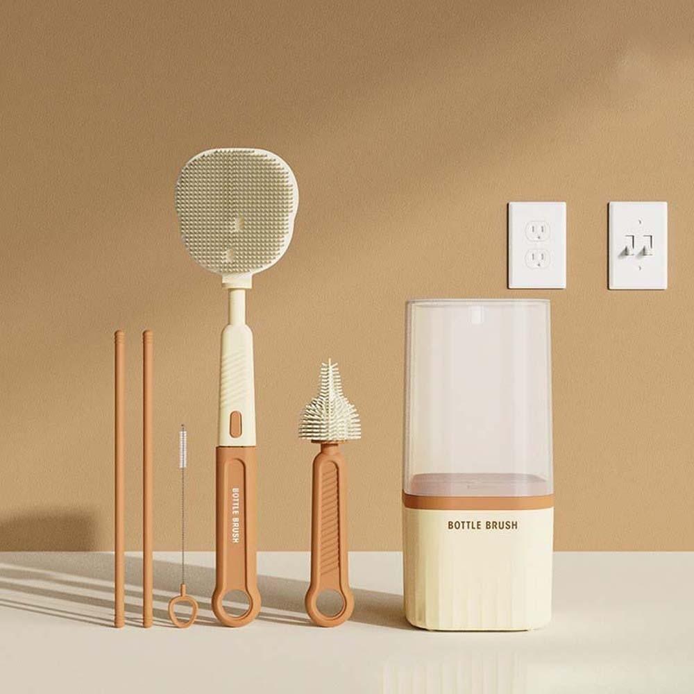 

Multi-functional Baby Nipple Brush Kit ABS Glass Cup Washing Tool Tableware оранжевый