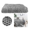 Les Trésors De Lily [R0036] - Acrylic Blanket 'Chunky Knit' Gray (knitting) - 150x120 Cm