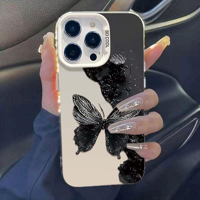 Dark Aesthetic Butterfly Phone Case for IPhone 17 Air 16 15 14 11 Pro Max Plus 13 12 Mini Xs 8 7  Bumper Shockproof Coque Cover