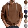 Men's Simple Trend Loose Hooded Casual Fashion Pullover Jacquard Sweater Long Sleeve Sports Top
