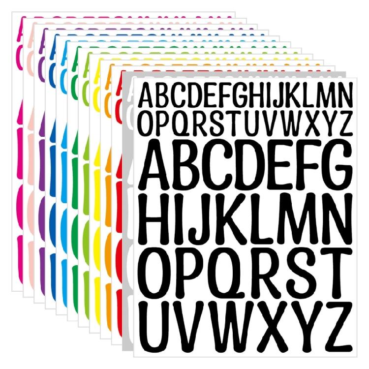 5 Sheets Alphabets Sticker Letter Sticker Letter Decal Decorative Sticker Scrapbook Sticker Waterproof Journal Sticker