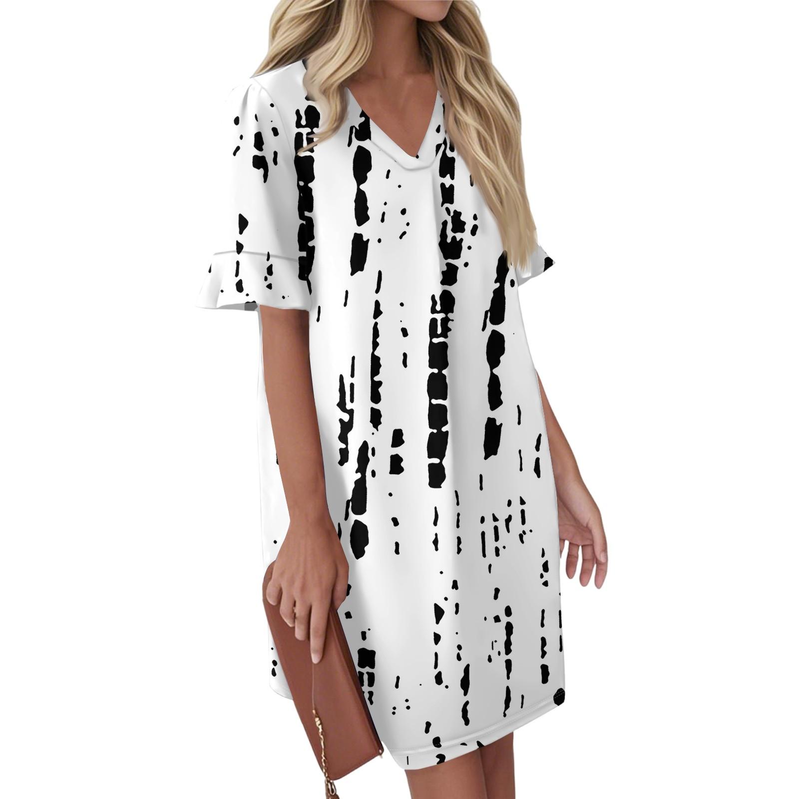 

Жіноча літня вінтажна сукня з кольоровим блоком і принтом у формі печворку, плісирована, з коротким рукавом, з V-подібним вирізом, з кишенями та зав язками M білий