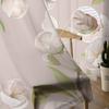 Spring Brown Background Peach Blossom Tulle Curtains For Living Room Home Decor Window Curtain Kitchen Sheer Voile Curtain