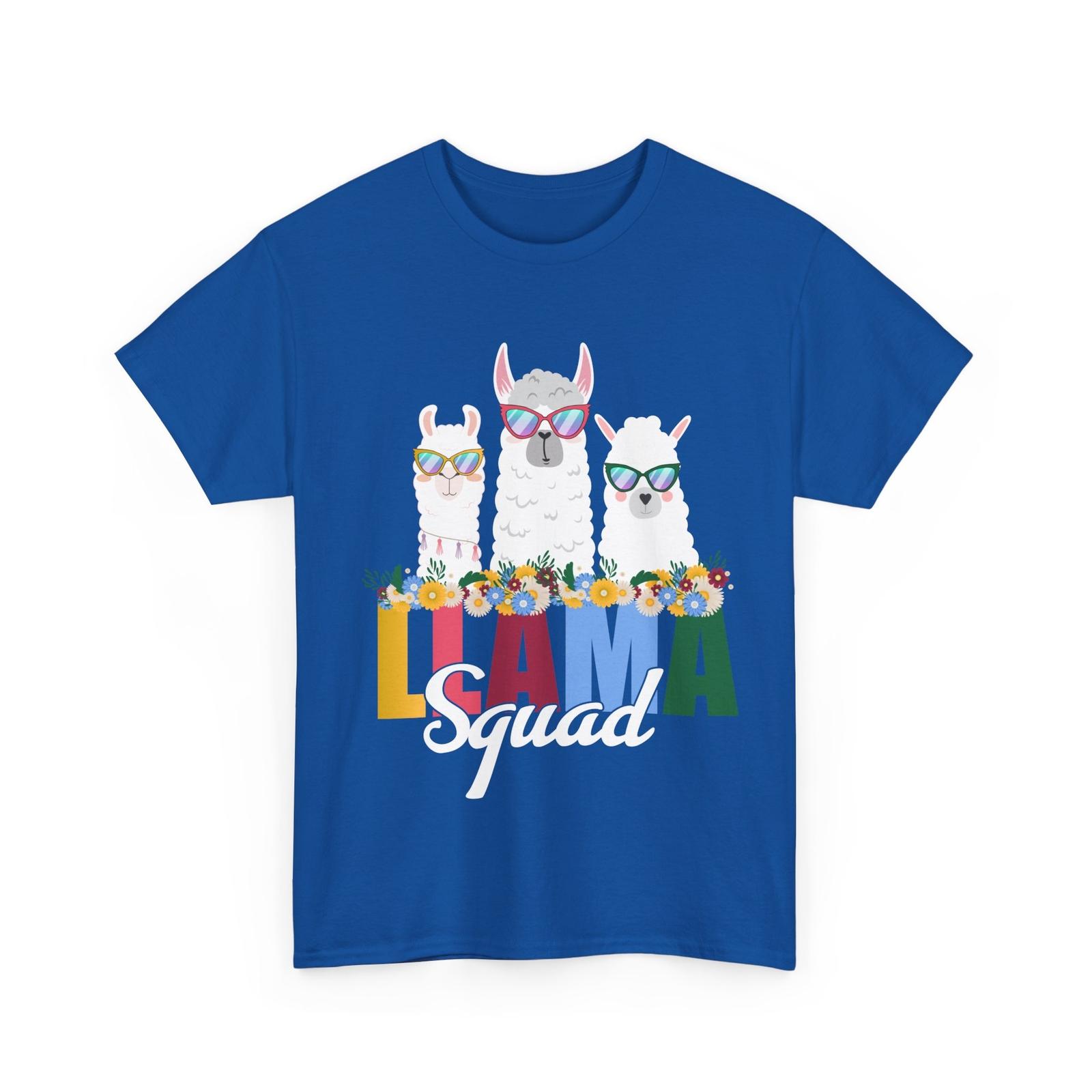 Llama Squad T-Shirt, Llama Lovers Men Zookeeper Cute Shirt L