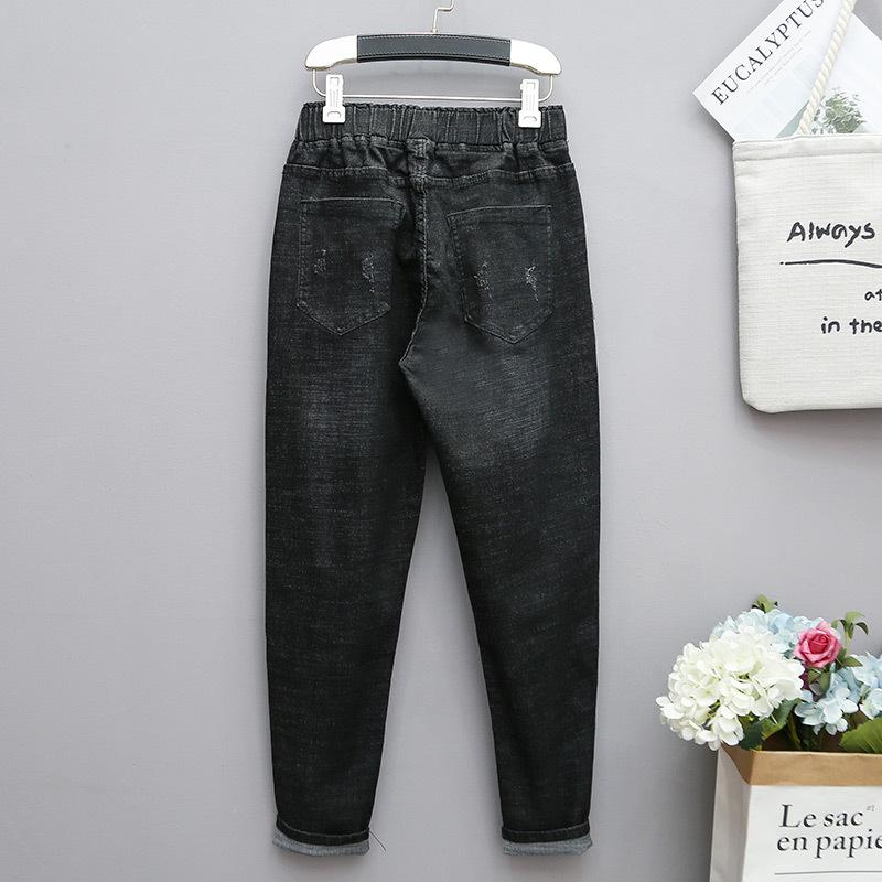 Spring Summer Fashion Women Large Casual Loose Female Elastic Waist Oversize Jean Trousers Jeans Wild Pants