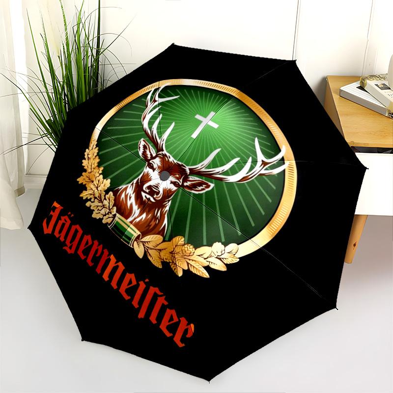 Royal Stag Emblem Folding Umbrella 8 Paraphenoid Bones Durable Travel Gift Printing