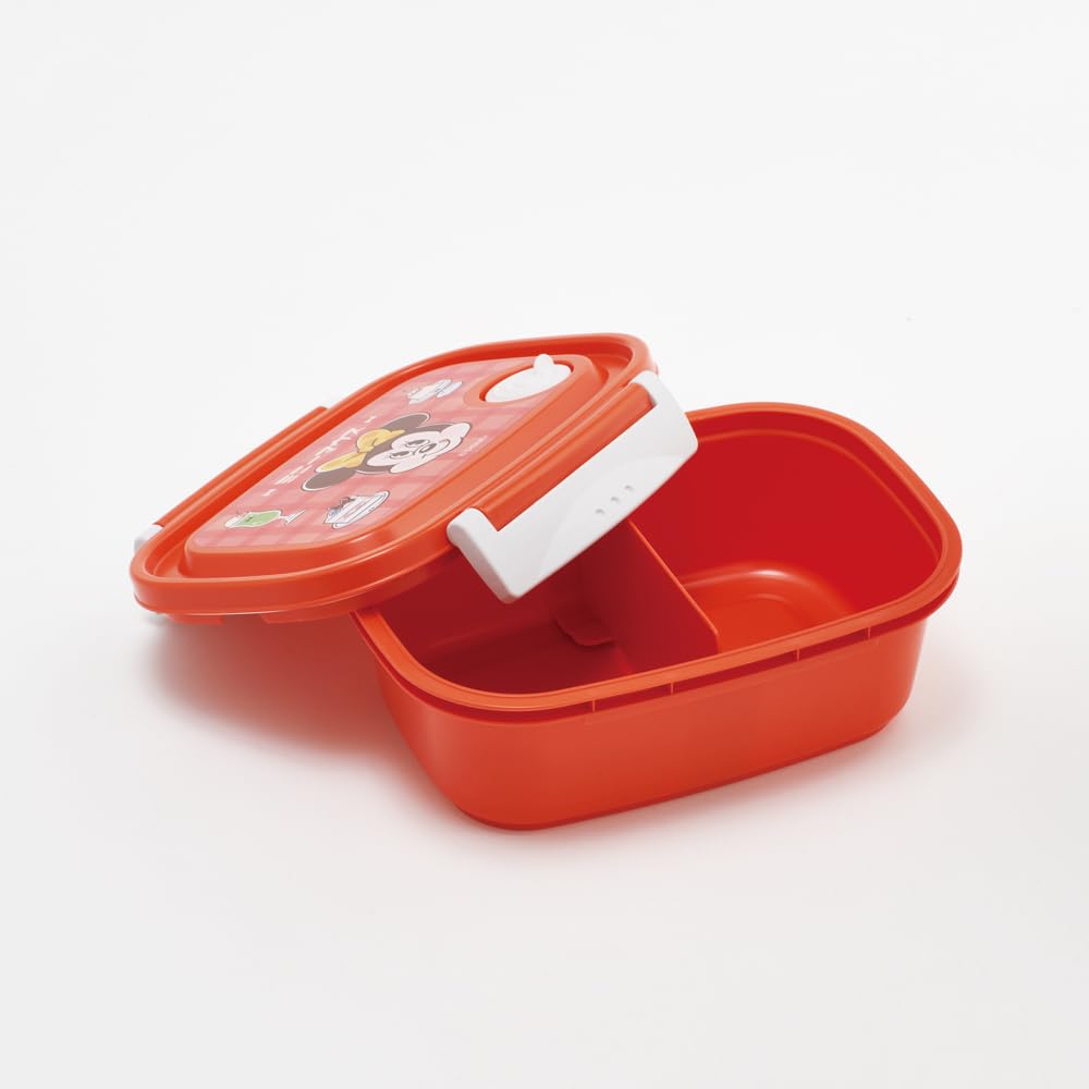 Skater Easy Light Bento Disney Minnie Mouse Cafe Sealable Storage Made In & Box, Retro, Medium, 550ml, Microwaveable, Container, Container, Japan,
