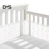 Breathable Mesh Crib Liner with Double-Sided Straps Baby Crib Safety Mesh Barrier Easy Installation Limb Protection Crib Bumper