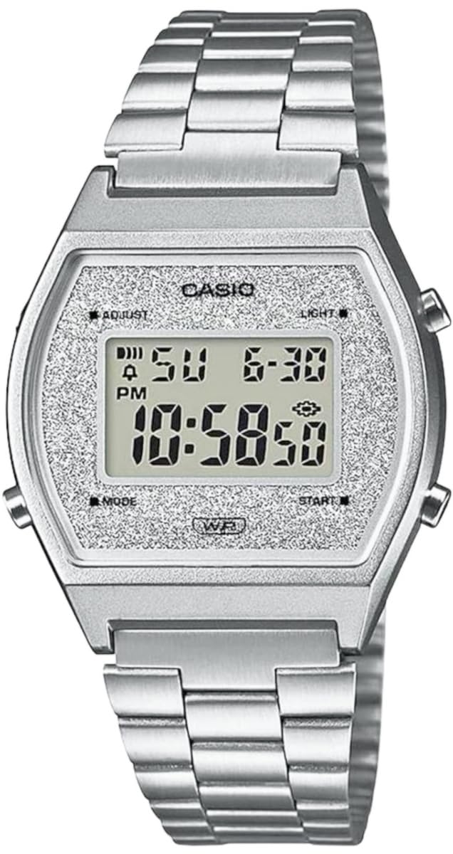 Часы Casio Digital Vintage Series с блеском, модель для зарубежного рынка, B640WDG-7, унисекс, серебристые, циферблат, [Б/у]