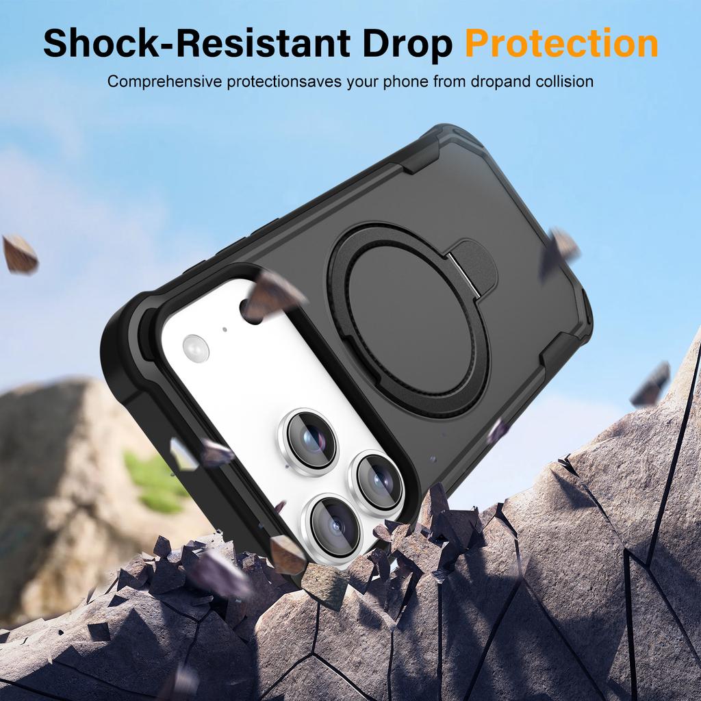 Applicable to iPhone17ProMax Yingcai Magnetic Bracket Mobile Phone Case Apple 16Pro Anti-drop 15 Protective Case