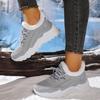 Sneakers/Stivali da Corsa Invernali Caldi da Donna Antiscivolo con Fodera in Peluche - Scarpe Slip-On Basse con Suola Ammortizzata in PVC - Tomaia in Tessuto Lavabile a Mano