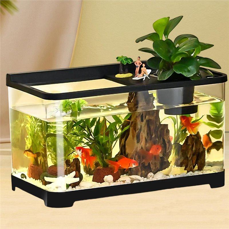 AS60-Goldfish Tank Fishbowl Suitable For Living Room Or Desktop Use, Small Fish Tank For Home Aquarium Habitat Cage