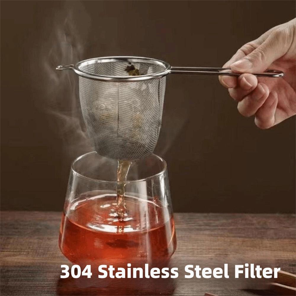 Single Ear Shape Stainless Steel Tea Strainer Anti-Scald Fine Mesh Colander  Flour Filter