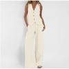 Fashion Vest, Pants, Patchwork, Cotton and Linen Casual Suit for Women