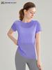 High-End Damen Slub Garn Aushöhlung Rücken Outdoor Sport Top – Atmungsaktiv, Rundhalsausschnitt, Kurzarm Fitness Yoga Überwurf für den Sommer.