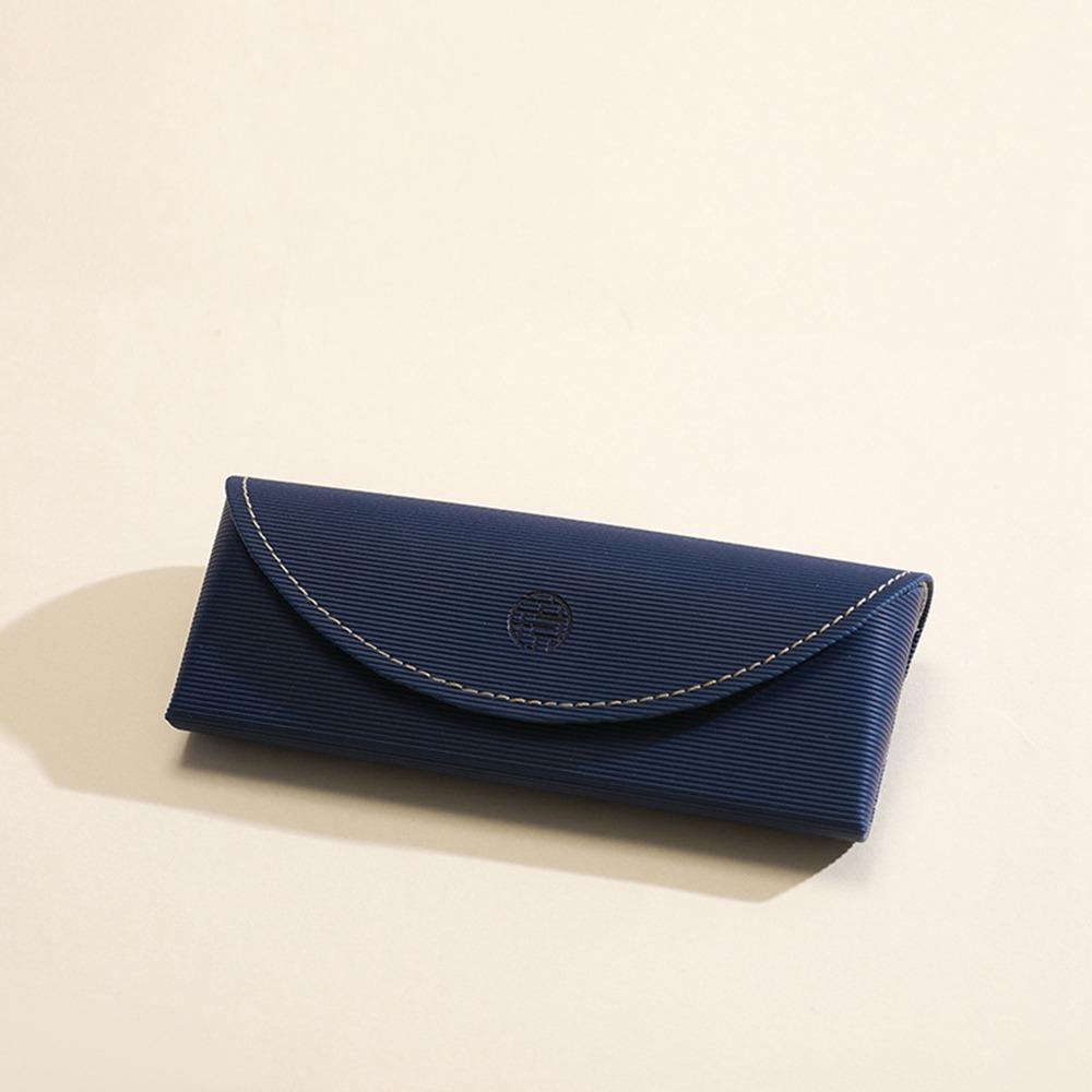 

Контейнер для очков Pu Чехол для очков из ПУ кожи Сумка для очков Портативный держатель для очков Женский/Мужской темно-синий