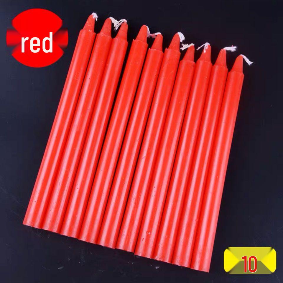 Red & White Long Pole Candles - 100 Pack, Free Shipping, Large Size for Power Outages & Emergency Lighting.