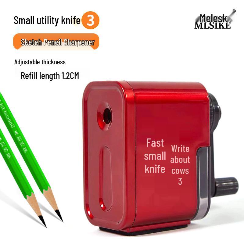 Compact Hand-Crank Charcoal and Knife Pencil Sharpener by Meilaikeske