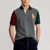 Polo Ralph Lauren Slim Fit Big Pony Color Block Short Sleeve Polo Shirt Men Tops Gray MNPOKNI1N821457-020