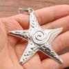 1 Piece Metal Alloy Diy Necklace Bracelet Earrings Marking 3 Colour 66*81Mm Big Starfish Charms Marine Organism Pendant