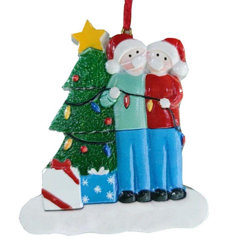 Colorful 2020 Christmas Tree Ornament Quarantine Family Xmas Lockdown Decoration For Lasting Memories