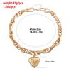 Chunky O-Chain Heart Pendant Necklace: European & American Cool Style with Exaggerated Hollow Peach Heart Design