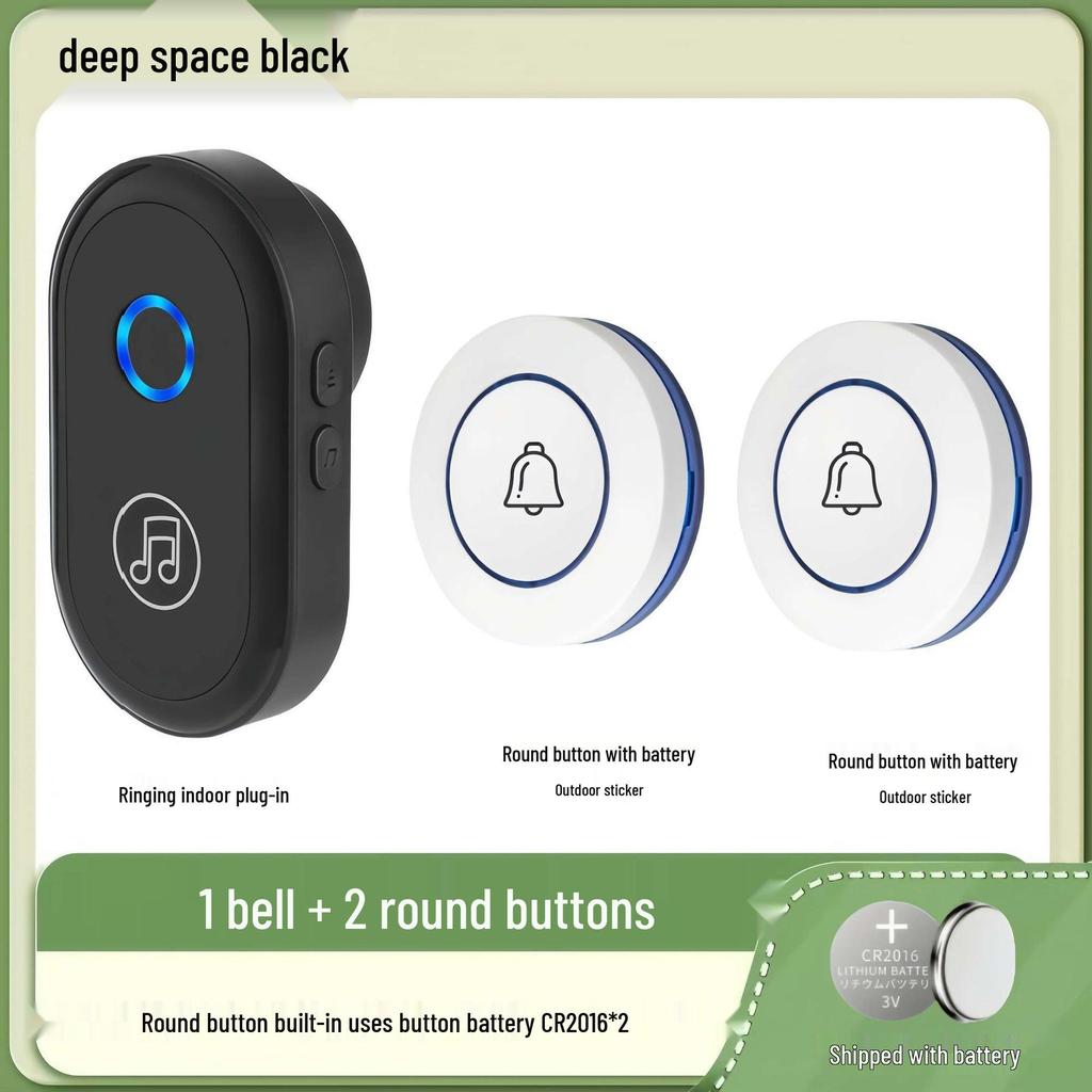 Long-Range Home Wireless Doorbell with Dual Receivers and Remote Control for Seniors