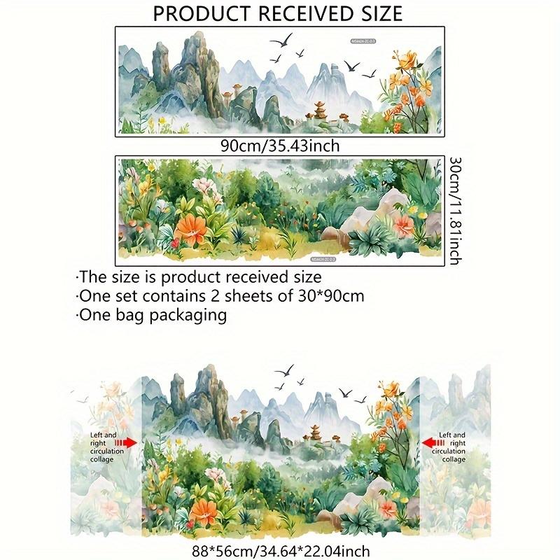 

1 Набор самоклеящихся наклеек на стену с горами - для декора гостиной, спальни, ТВ-фона 2pcs