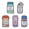 Fashionable Brooch Letter With Vibrant Cartoon Pill Bottle Design Ideal For Accessories Trendy