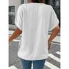 Spring and Summer Women's Fashion Casual Solid Color Button V-neck T-shirt for Women