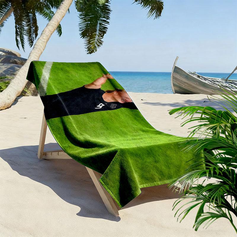 Haaland Print Strandtuch, Großes Weiches Schnelltrocknendes Handtuch für Strand Camping Schwimmen