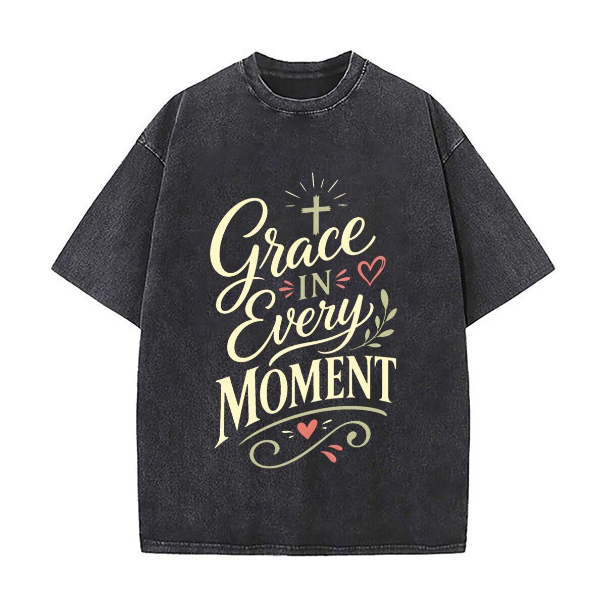Faithful Praise Message Typography D Vintage Distressed Washed Cotton Short Sleeve Streetwear Outfit 2XL