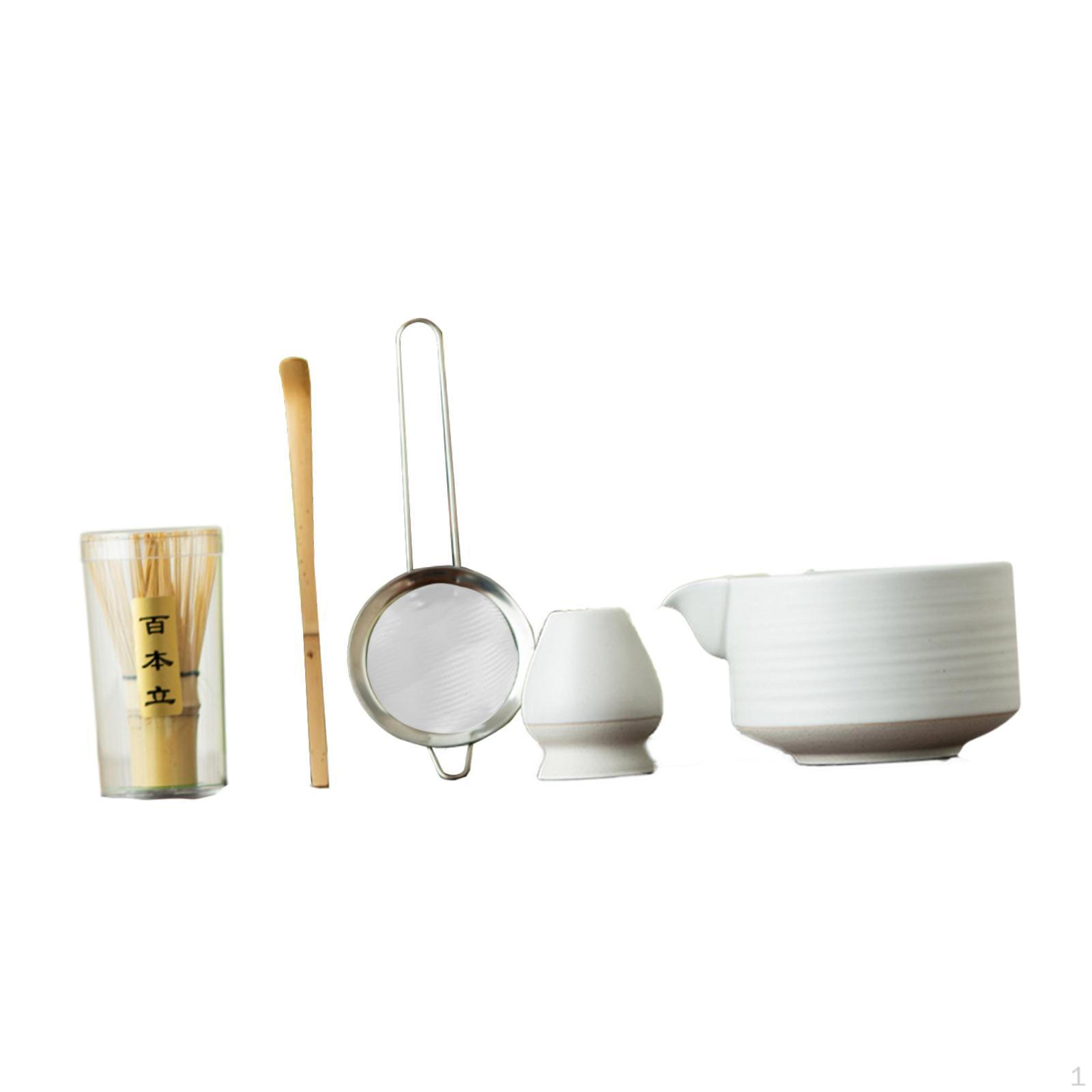 

Matcha Set Ceramic Kit Room Tea Spoon Kitchen Filter Craft Ceremony Japanese Matte White