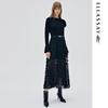 ELLASSAY EWE333Y08000 Black Jacquard Embroidered Long Dress