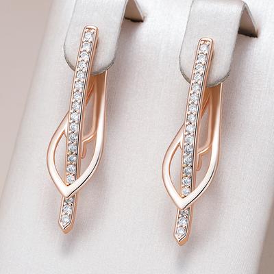 Innovatives Design Natürliche Zirkon Tropfenohrringe Für Frauen Roségoldfarben Romantisches Geschenk Mode Täglich Feiner Schmuck
